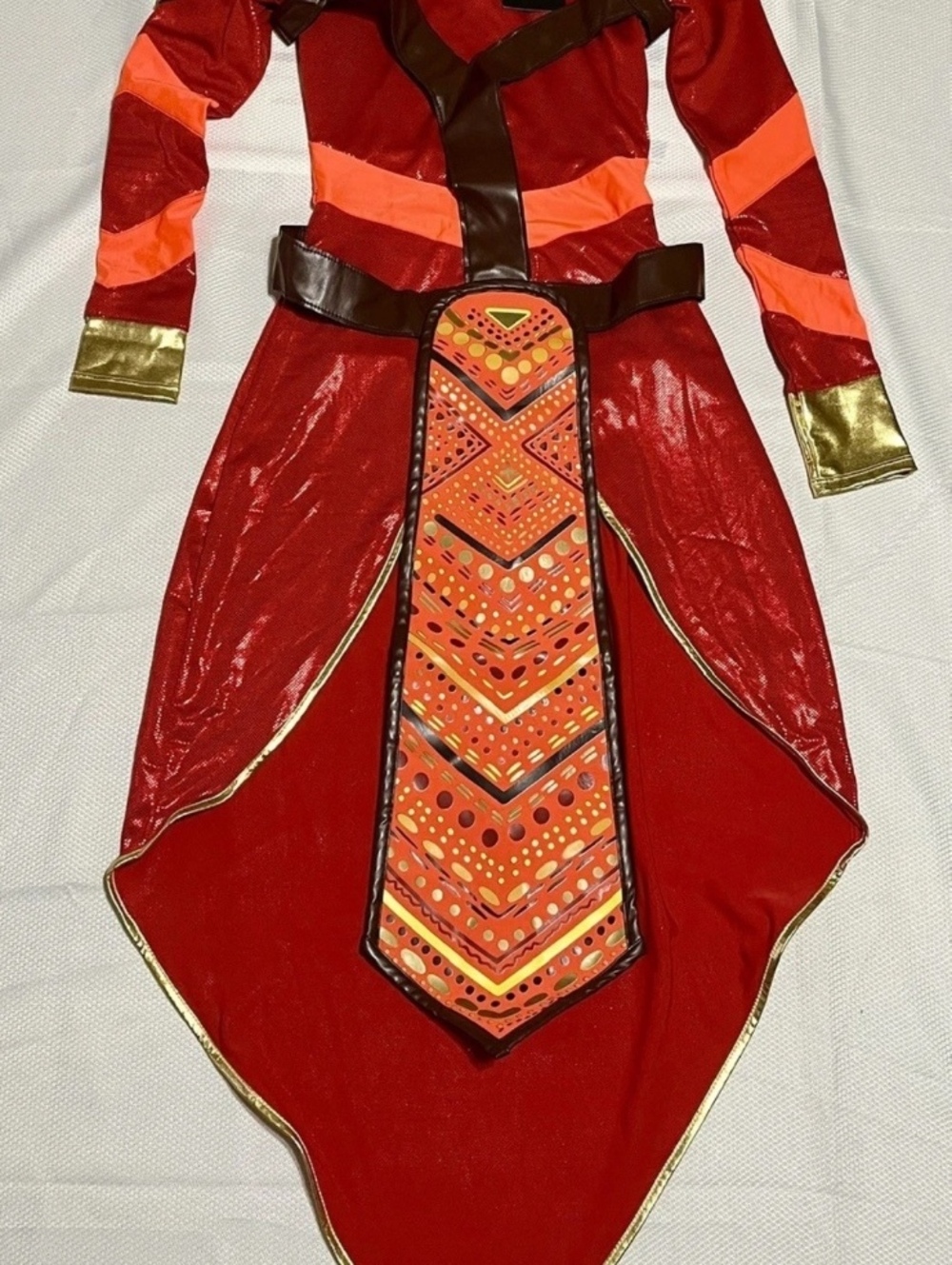 Forplay AA-52 Women's Red and Orange Costume Dress with Gold Accents Size XS